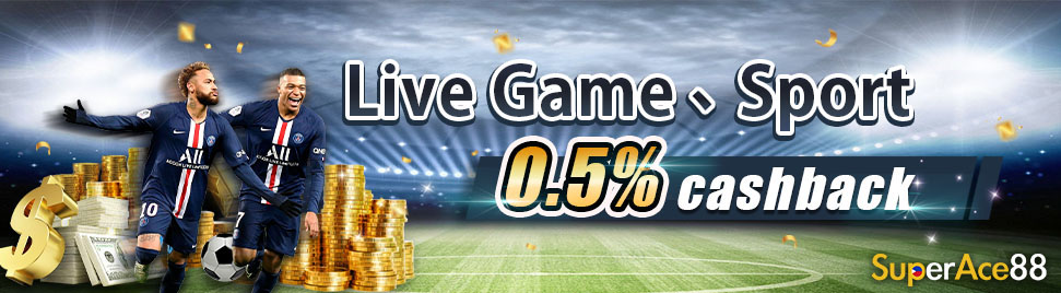 Live Game Sport 0.5% cashback